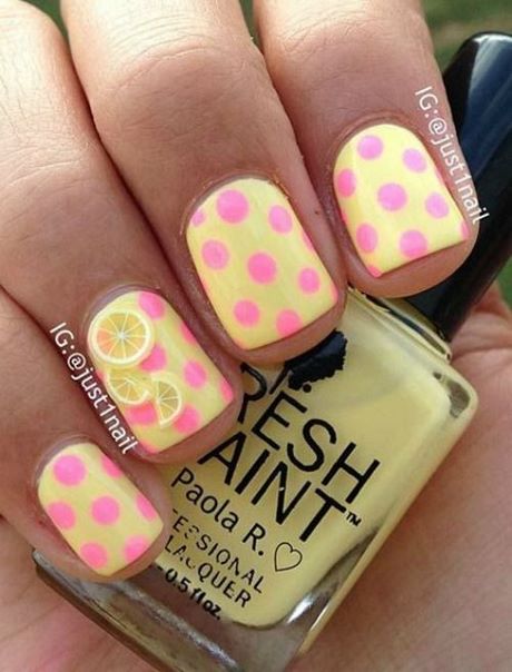 yellow-polka-dot-nails-54_11 Galben polka dot cuie