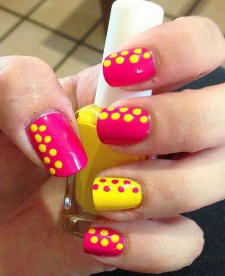 yellow-polka-dot-nails-54_18 Galben polka dot cuie