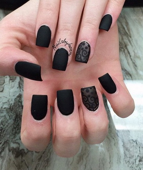 nail-designs-for-black-nail-polish-88_19 Modele de unghii pentru unghii negre