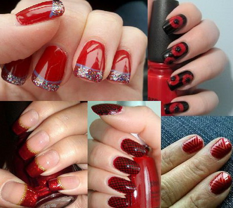 red-nail-polish-design-39_18 Design lac de unghii roșu