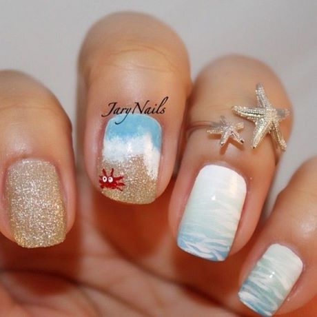 beach-themed-nail-designs-57 Plaja tematice modele de unghii