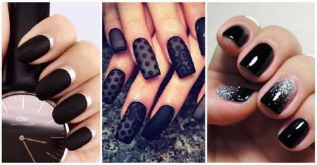 black-acrylic-nails-with-design-24 Unghii acrilice negre cu design