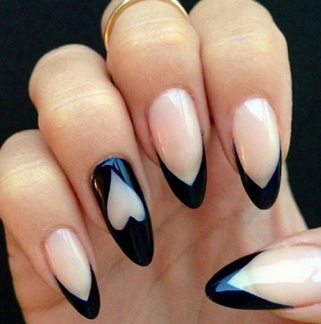 black-almond-nails-design-97_10 Designul unghiilor de migdale negre