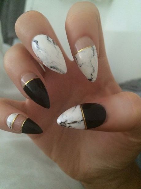 black-and-gold-marble-nails-22_12 Cuie de marmură neagră și aurie