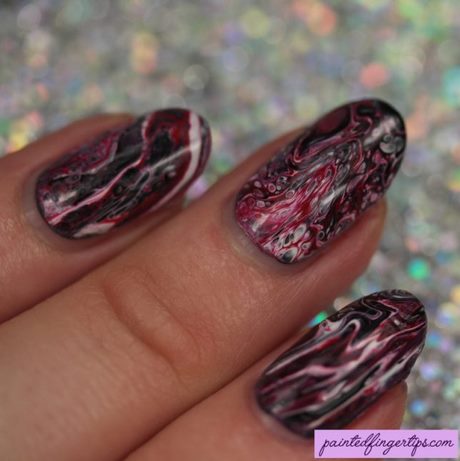 black-and-red-marble-nails-33_3 Cuie de marmură neagră și roșie