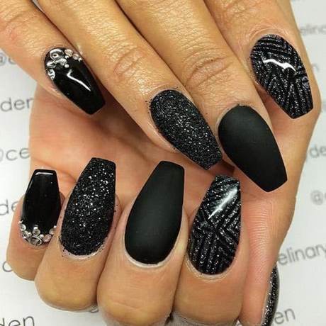 black-coffin-nails-with-glitter-88_10 Cuie de sicriu negru cu sclipici