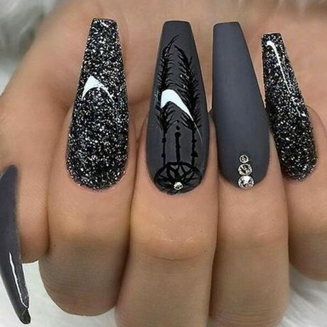 black-nail-designs-with-glitter-72_14 Modele de unghii negre cu sclipici