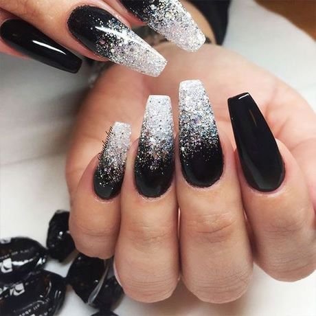 black-nail-designs-with-glitter-72_5 Modele de unghii negre cu sclipici