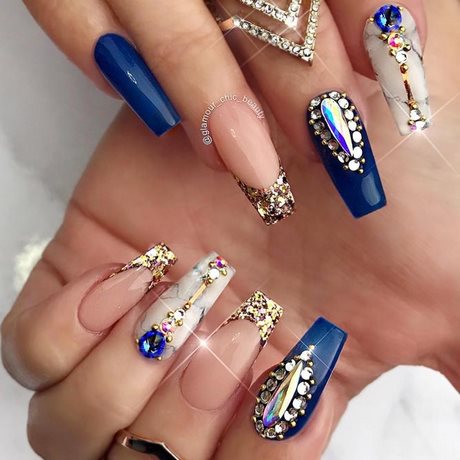 blue-nail-designs-with-glitter-82_17 Modele de unghii albastre cu sclipici
