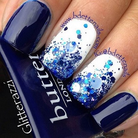 blue-nail-designs-with-glitter-82_9 Modele de unghii albastre cu sclipici