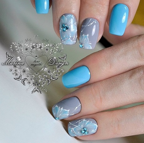 blue-summer-nail-designs-31_13 Modele de unghii albastre de vară