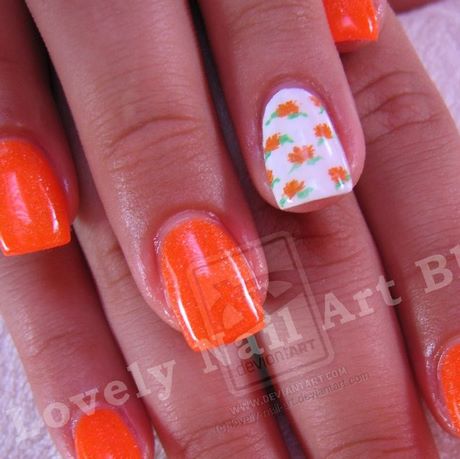 bright-orange-nail-designs-63_16 Modele de unghii portocalii strălucitoare