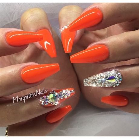 bright-orange-nail-designs-63_2 Modele de unghii portocalii strălucitoare