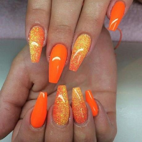 bright-orange-nail-designs-63_7 Modele de unghii portocalii strălucitoare