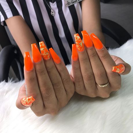 bright-orange-nail-designs-63_8 Modele de unghii portocalii strălucitoare