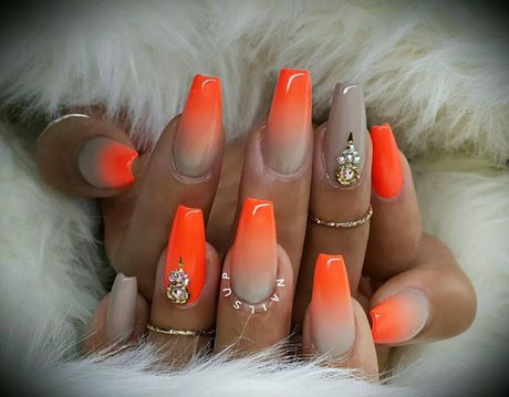 bright-orange-nail-designs-63_9 Modele de unghii portocalii strălucitoare