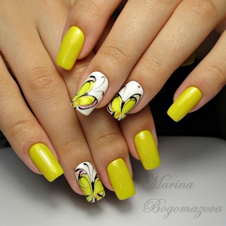 bright-yellow-nail-designs-46_14 Modele de unghii galbene strălucitoare