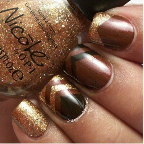 brown-and-gold-nail-designs-80_10 Modele de unghii maro și auriu