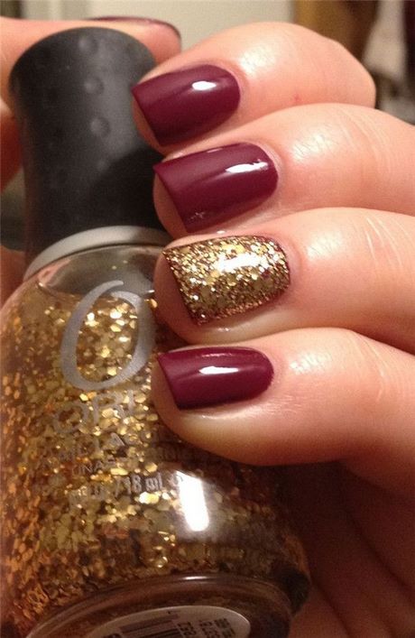 burgundy-and-gold-nail-art-59_6 Burgundia și aur nail art
