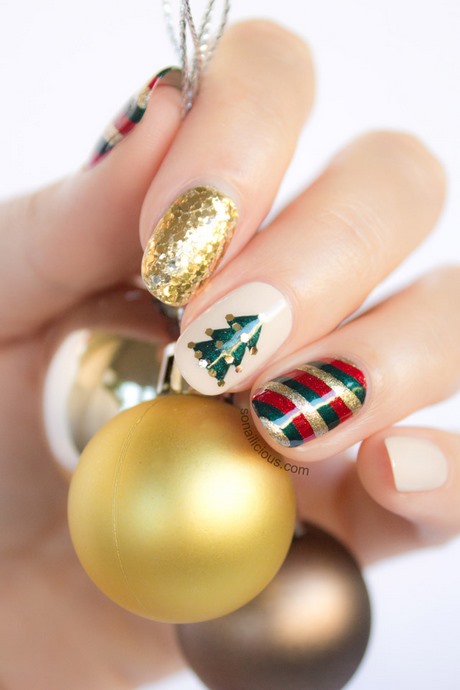 christmas-nail-art-red-and-gold-45_13 Crăciun nail art roșu și aur