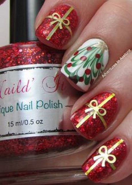 christmas-nail-art-red-and-gold-45_5 Crăciun nail art roșu și aur