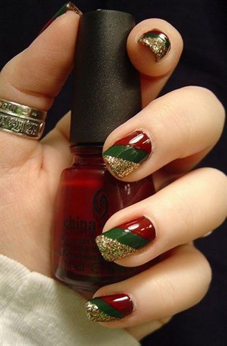 christmas-nail-art-red-and-gold-45_6 Crăciun nail art roșu și aur