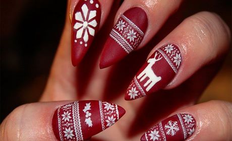 cute-christmas-acrylic-nail-designs-46_14 Modele drăguțe de unghii acrilice de Crăciun