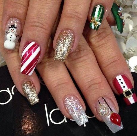 cute-christmas-acrylic-nail-designs-46_16 Modele drăguțe de unghii acrilice de Crăciun