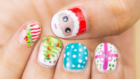 cute-christmas-nail-designs-for-short-nails-87_7 Modele drăguțe de unghii de Crăciun pentru unghii scurte