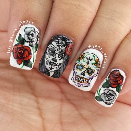 dia-de-los-muertos-nails-21_5 Dia de los Muertos nails