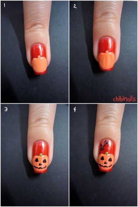 easy-halloween-nail-designs-step-by-step-76 Design ușor de unghii de halloween pas cu pas
