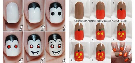 easy-halloween-nail-designs-step-by-step-76_15 Design ușor de unghii de halloween pas cu pas