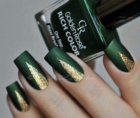green-and-gold-nail-art-26_3 Arta unghiilor verzi și aurii