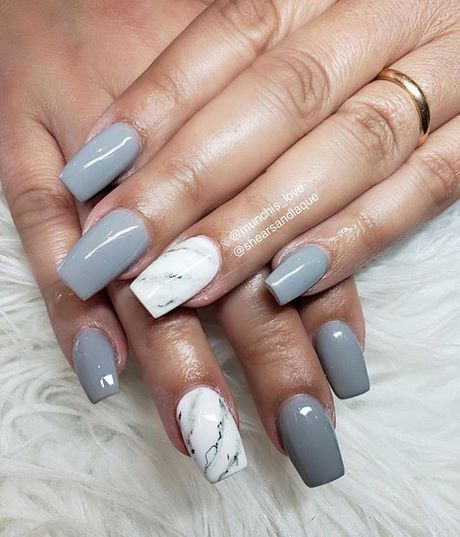 grey-and-marble-nails-25_17 Cuie gri și marmură