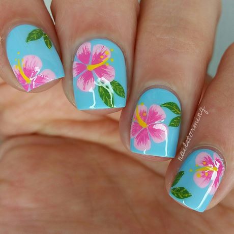 hawaiian-flower-nail-designs-64_4 Modele de unghii de flori hawaiiene