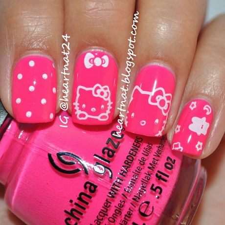 Hello kitty nail art design