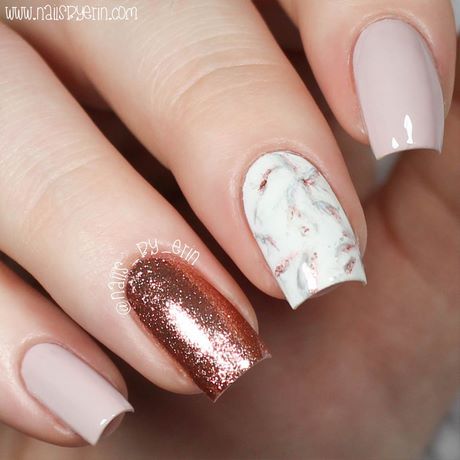 marble-nails-rose-gold-71_3 Cuie de marmură a crescut de aur