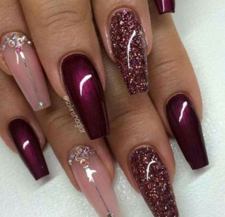 maroon-and-gold-nail-designs-99_10 Modele de unghii maro și auriu