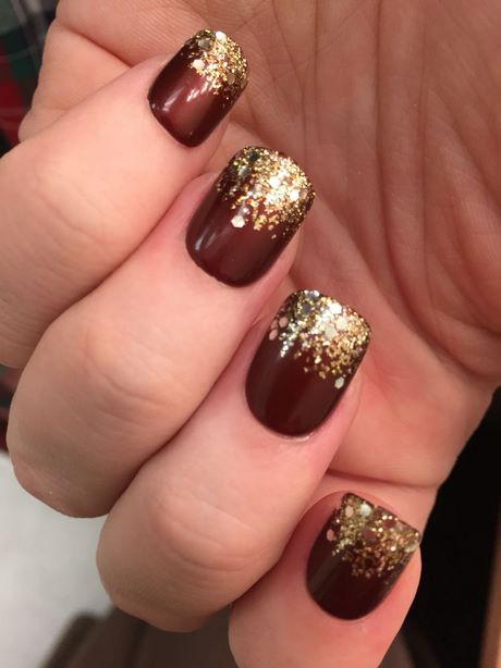 maroon-and-gold-nail-designs-99_6 Modele de unghii maro și auriu
