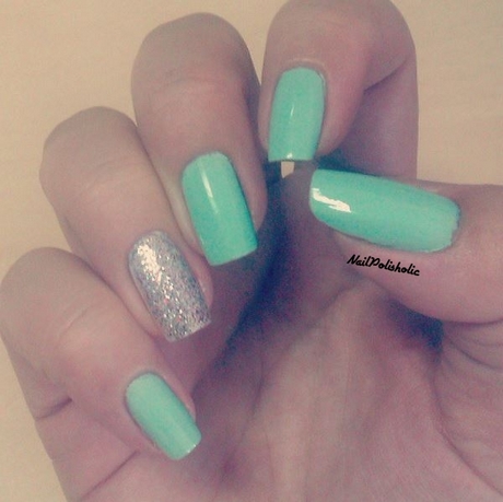 mint-green-nails-with-designs-38_18 Menta verde cuie cu modele