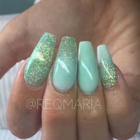 mint-green-nails-with-designs-38_9 Menta verde cuie cu modele