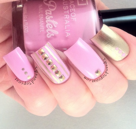 nail-art-designs-pink-and-gold-37_12 Nail art designs roz și aur