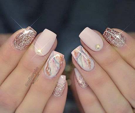 nail-designs-gold-and-pink-63_19 Unghii modele de aur și roz