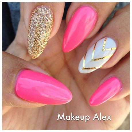 nail-designs-gold-and-pink-63_3 Unghii modele de aur și roz