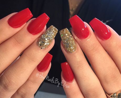 nail-designs-with-red-and-gold-40 Modele de unghii cu roșu și auriu