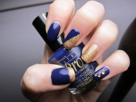 navy-and-gold-nail-art-49_2 Navy și aur nail art