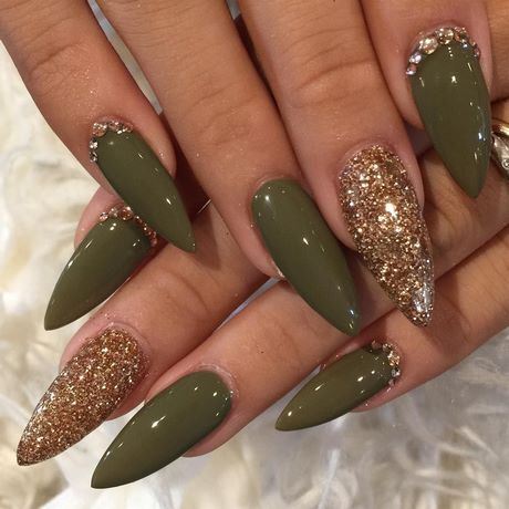 olive-green-and-gold-nail-designs-40_6 Modele de Unghii verzi și aurii de măsline