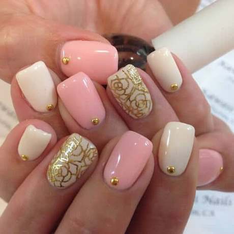 pink-and-gold-gel-nail-designs-72_12 Modele de unghii cu gel roz și auriu