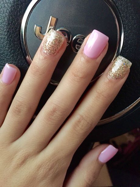 pink-and-gold-gel-nail-designs-72_19 Modele de unghii cu gel roz și auriu