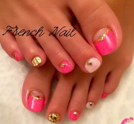 pink-and-gold-toe-nail-designs-86_3 Modele de unghii roz și auriu